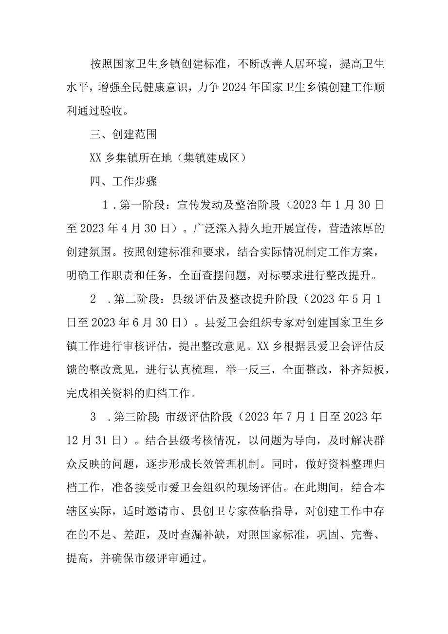 XX乡创建国家卫生乡镇实施方案.docx_第2页