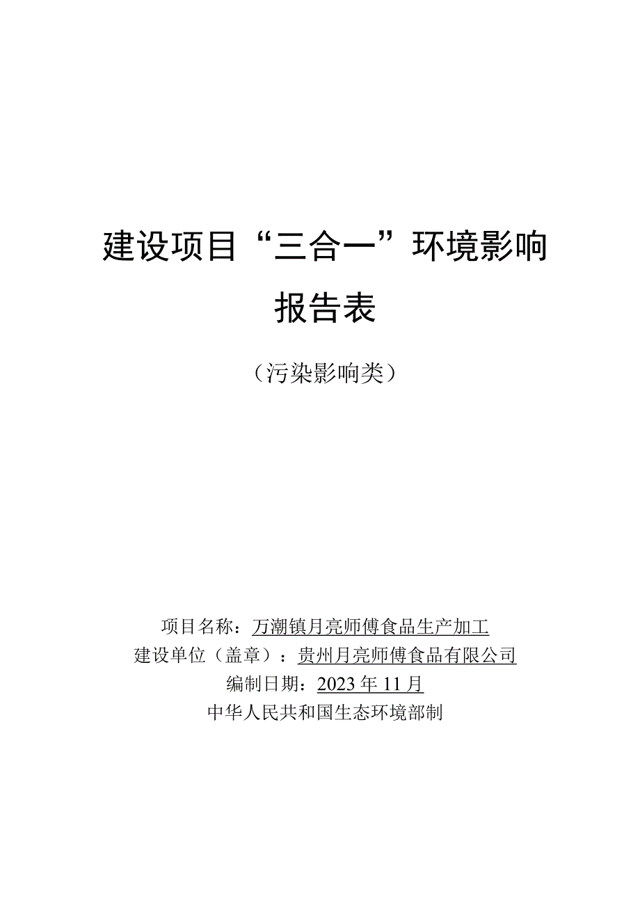 万潮镇月亮师傅食品生产加工环评报告.docx_第1页