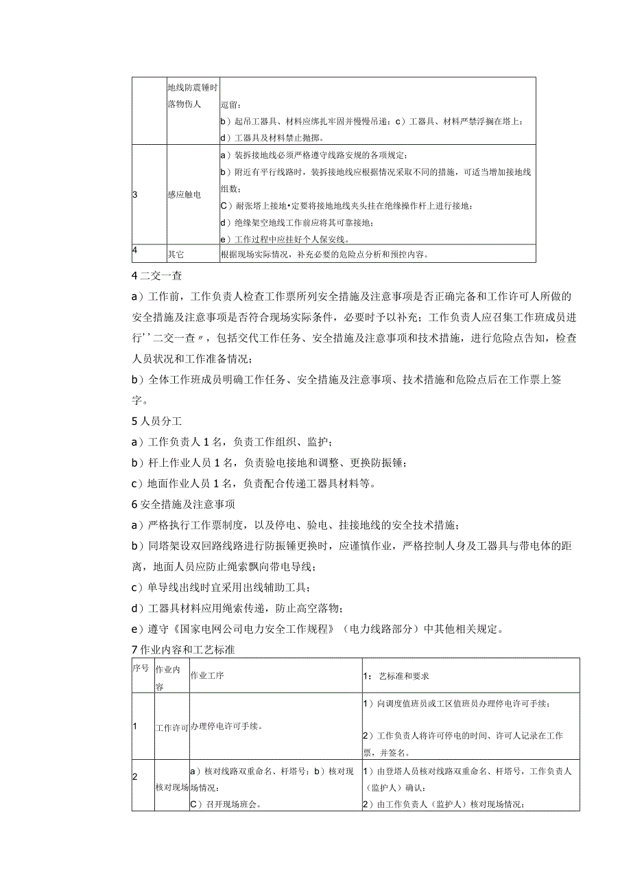 停电更换导线防震锤操作(输电线路标准化作业指导书).docx_第2页