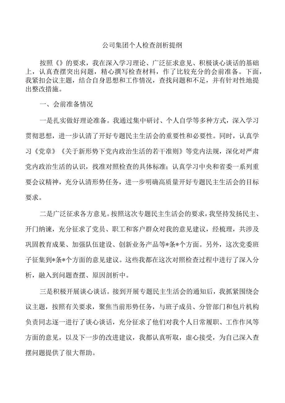 公司集团个人检查剖析提纲.docx_第1页