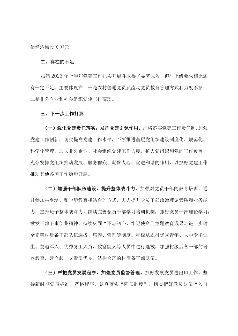 2023年上半年党建工作落实情况及下半年工作计划（党支部）.docx_第3页