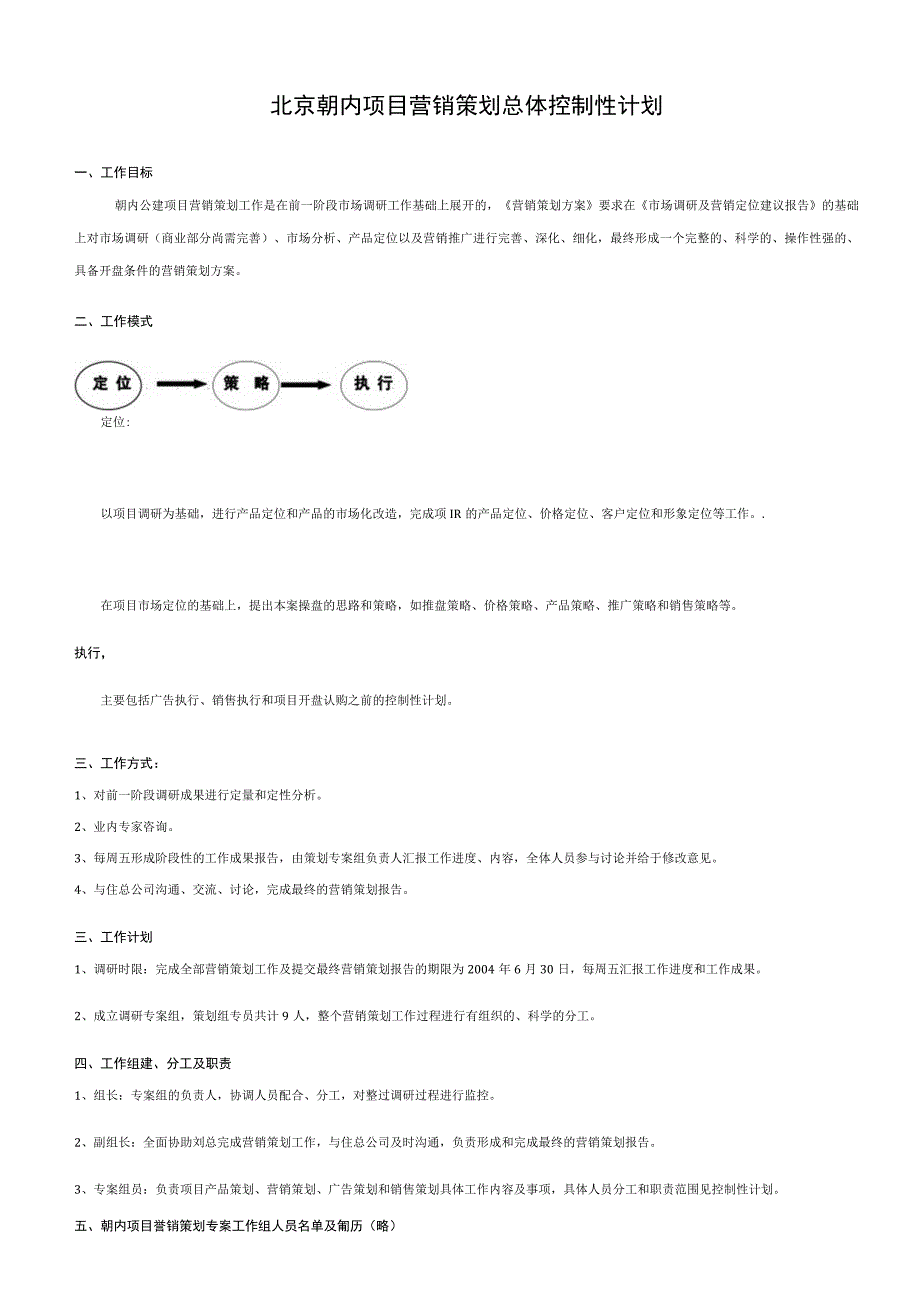 北京朝内项目营销策划总体控制性计划.docx_第1页