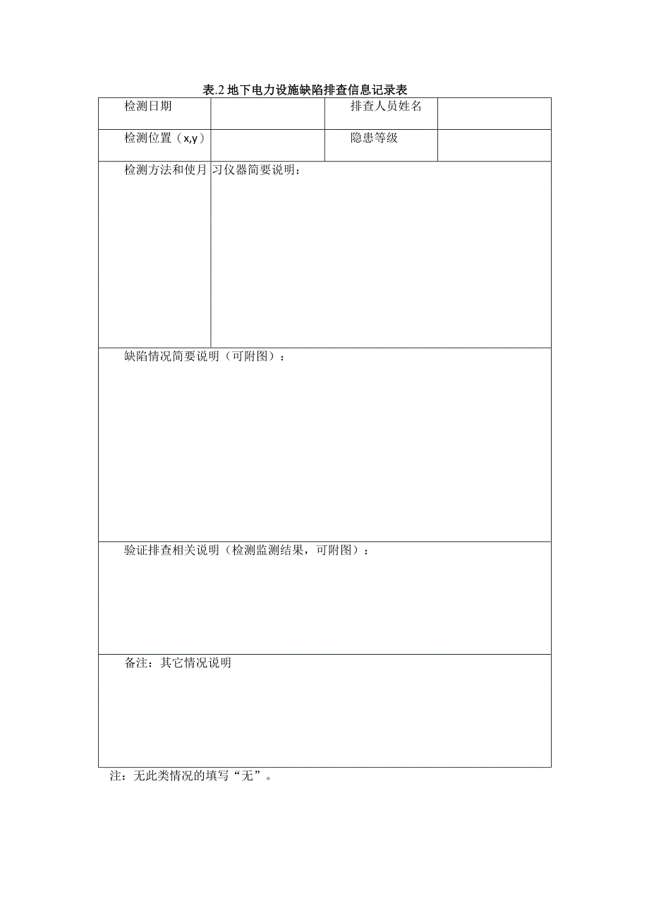 地下电力设施信息记录及隐患分类评定表.docx_第2页