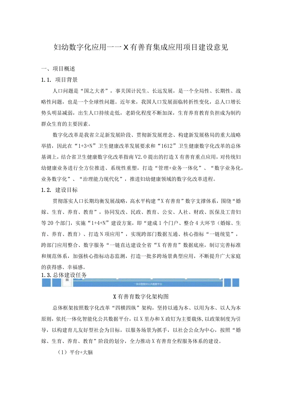 妇幼数字化应用——X有善育集成应用项目建设意见.docx_第1页