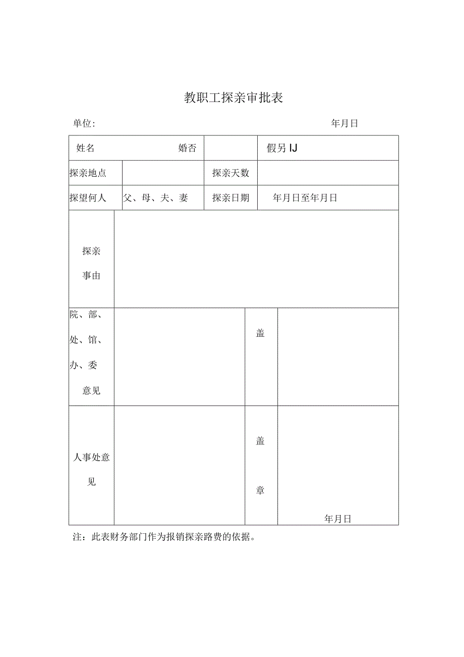 教职工探亲审批表.docx_第1页