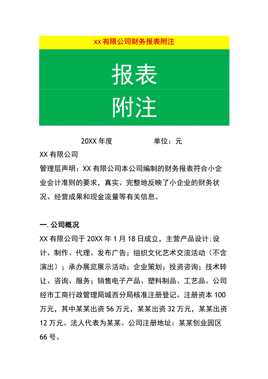 有限公司财务报表附注.docx_第1页