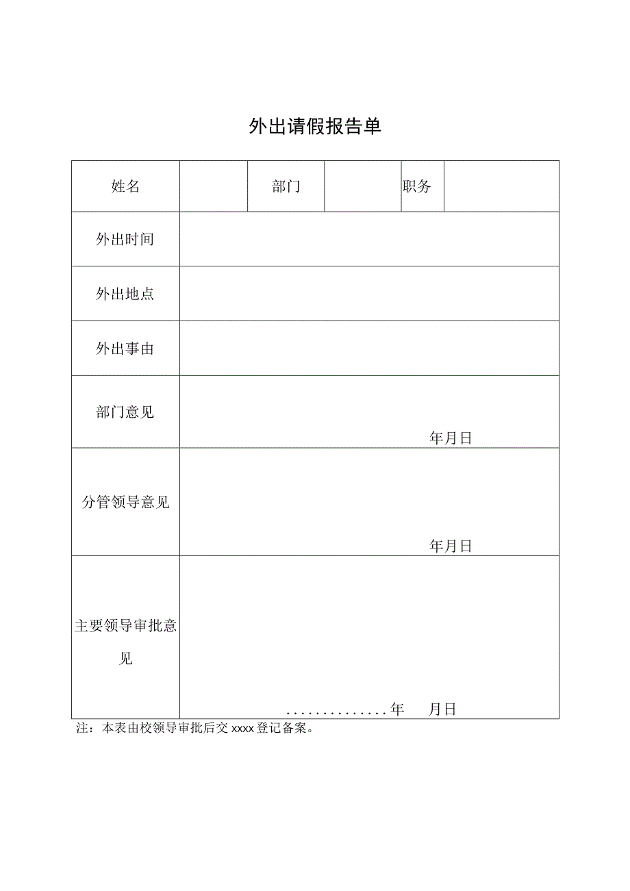 外出请假报告单.docx_第1页