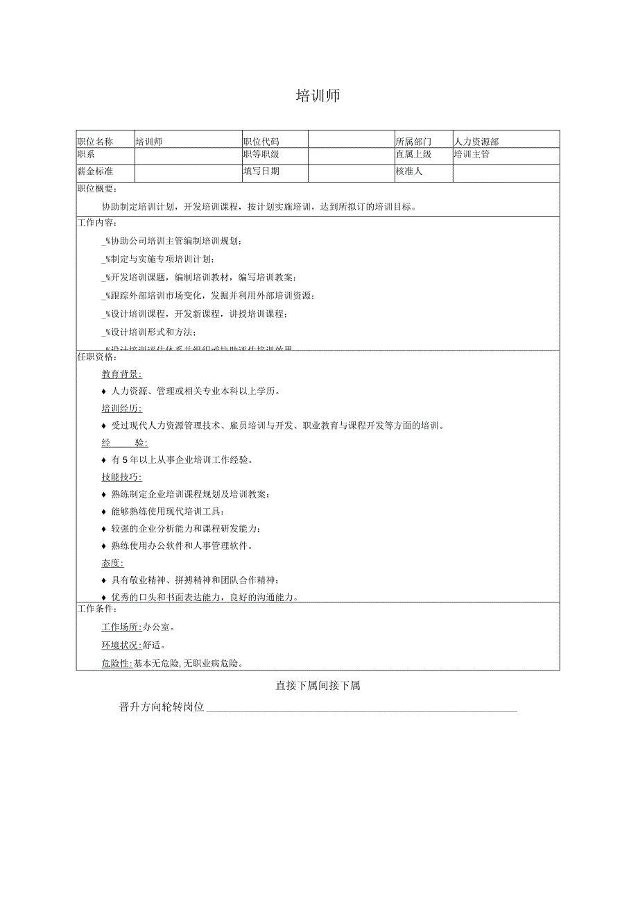 培训师岗位职责.docx_第1页