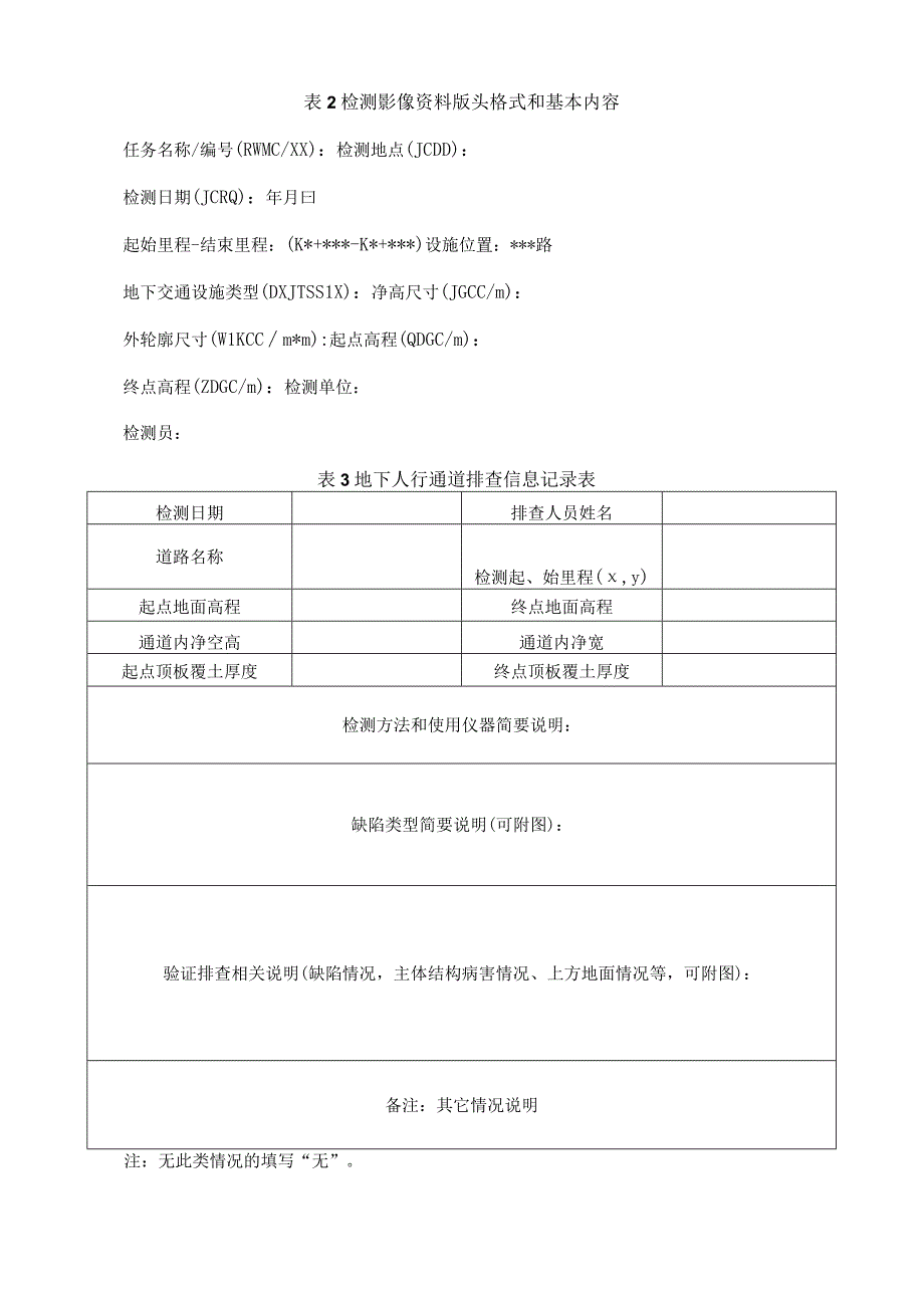 地下交通设施信息记录及隐患分类评定表.docx_第2页