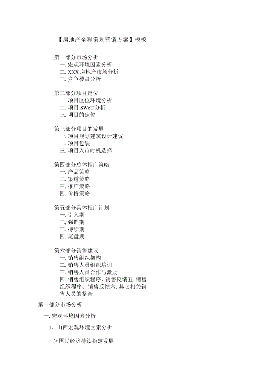 房地产全程策划营销方案模板.docx_第1页