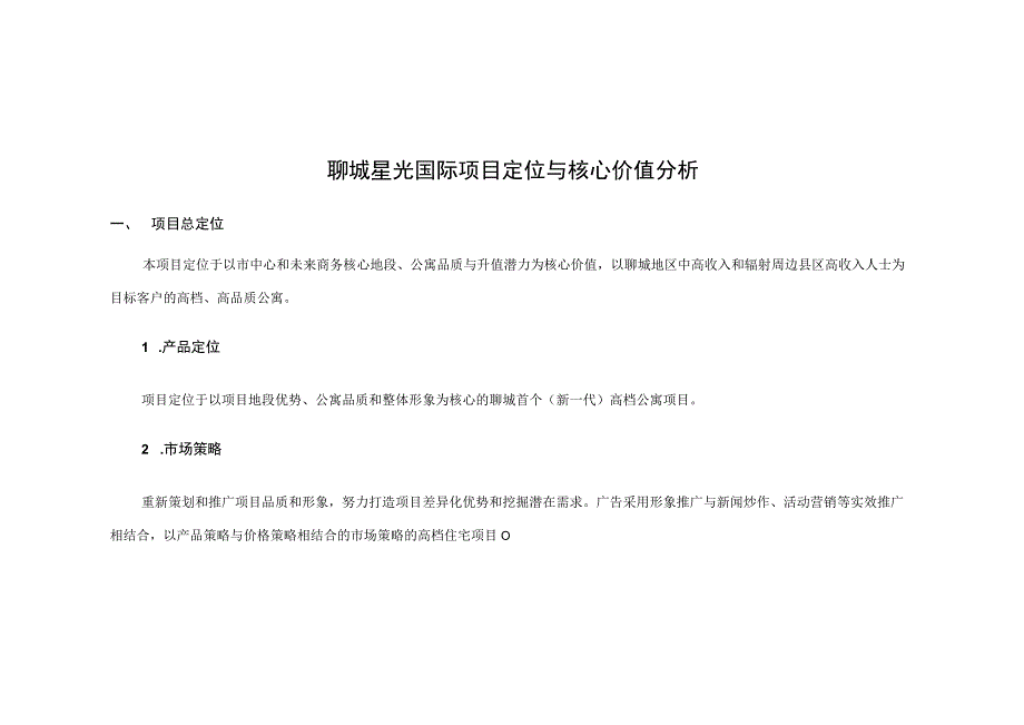 聊城星光国际项目定位与核心价值分析报告.docx_第1页