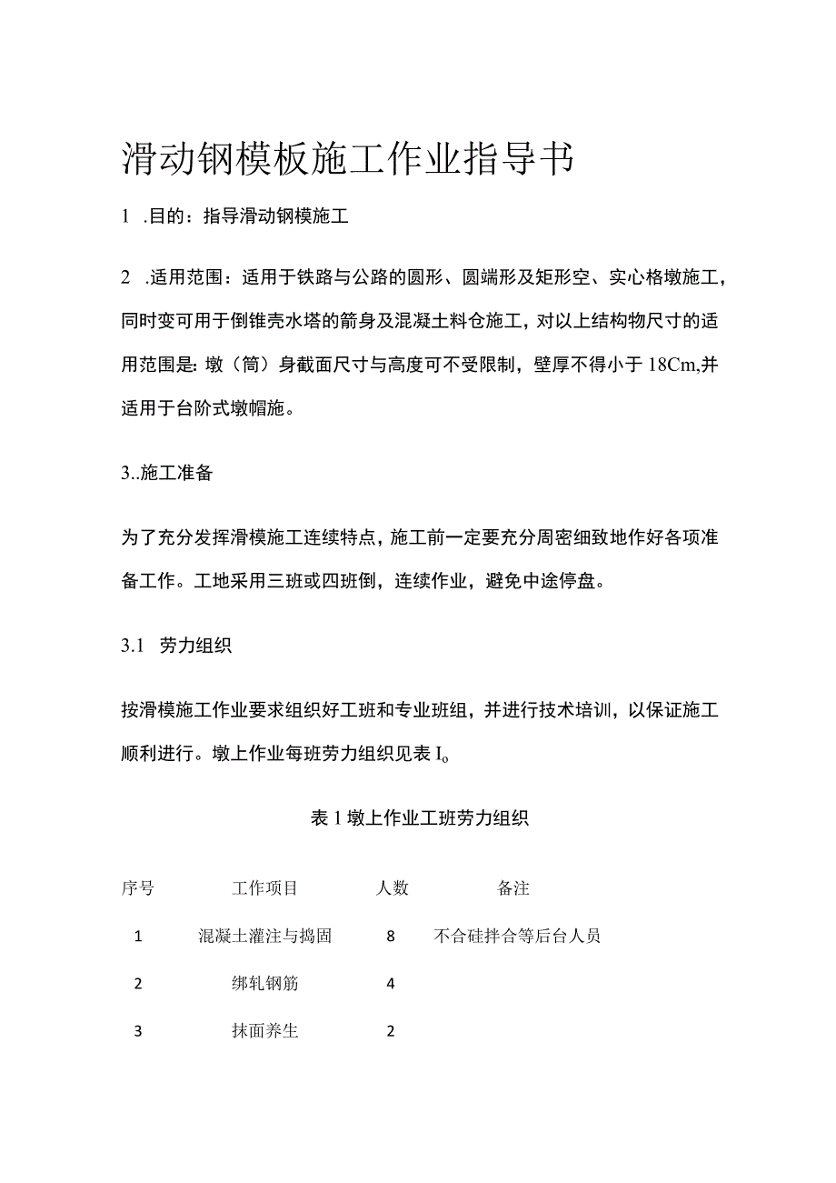 滑动钢模板施工作业指导书全.docx_第1页