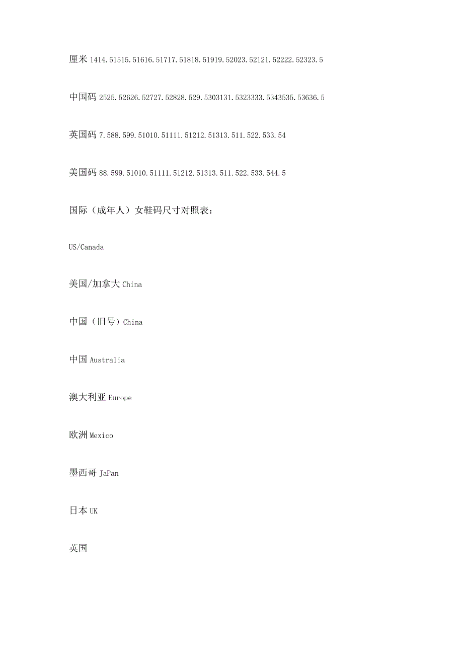 美国鞋子尺码对照表,中国鞋码比较表；美国国际鞋码比较表.docx_第3页