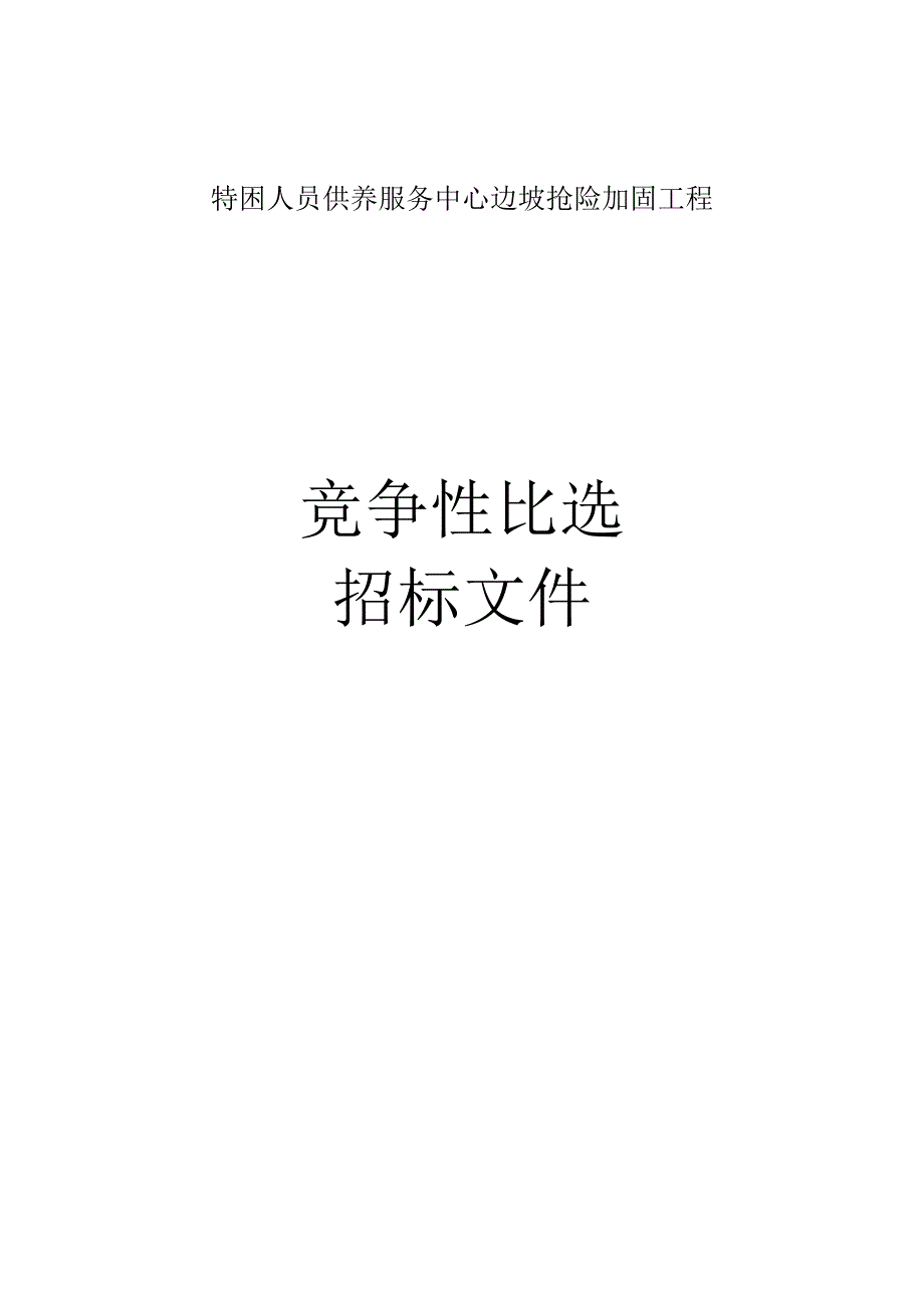 特困人员供养服务中心边坡抢险加固工程-招标文件.docx_第1页