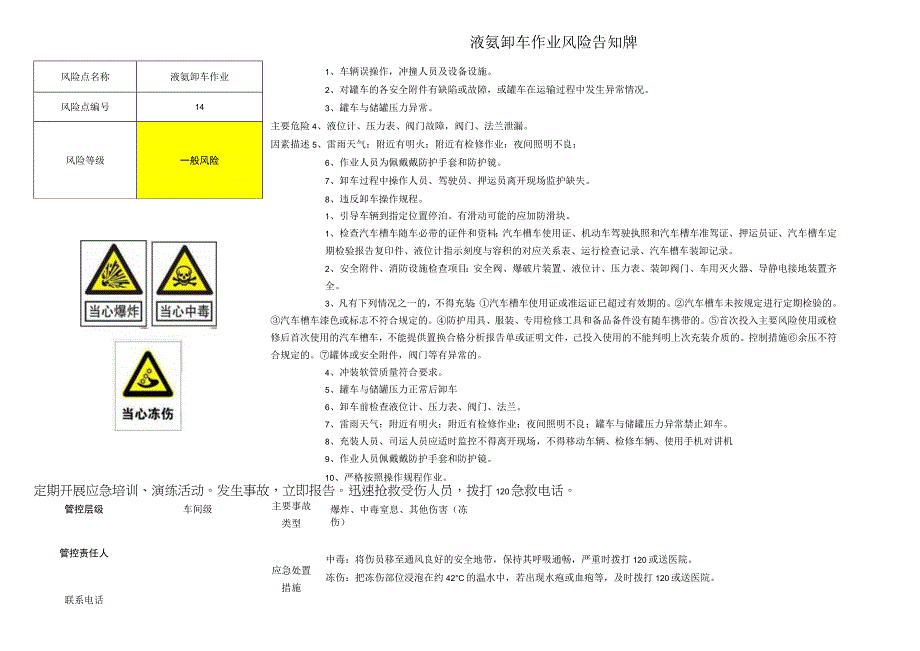 液氩卸车作业风险告知牌（可编辑）.docx_第1页