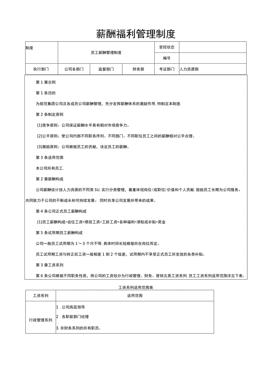 薪酬福利管理制度及奖金管理制度.docx_第1页