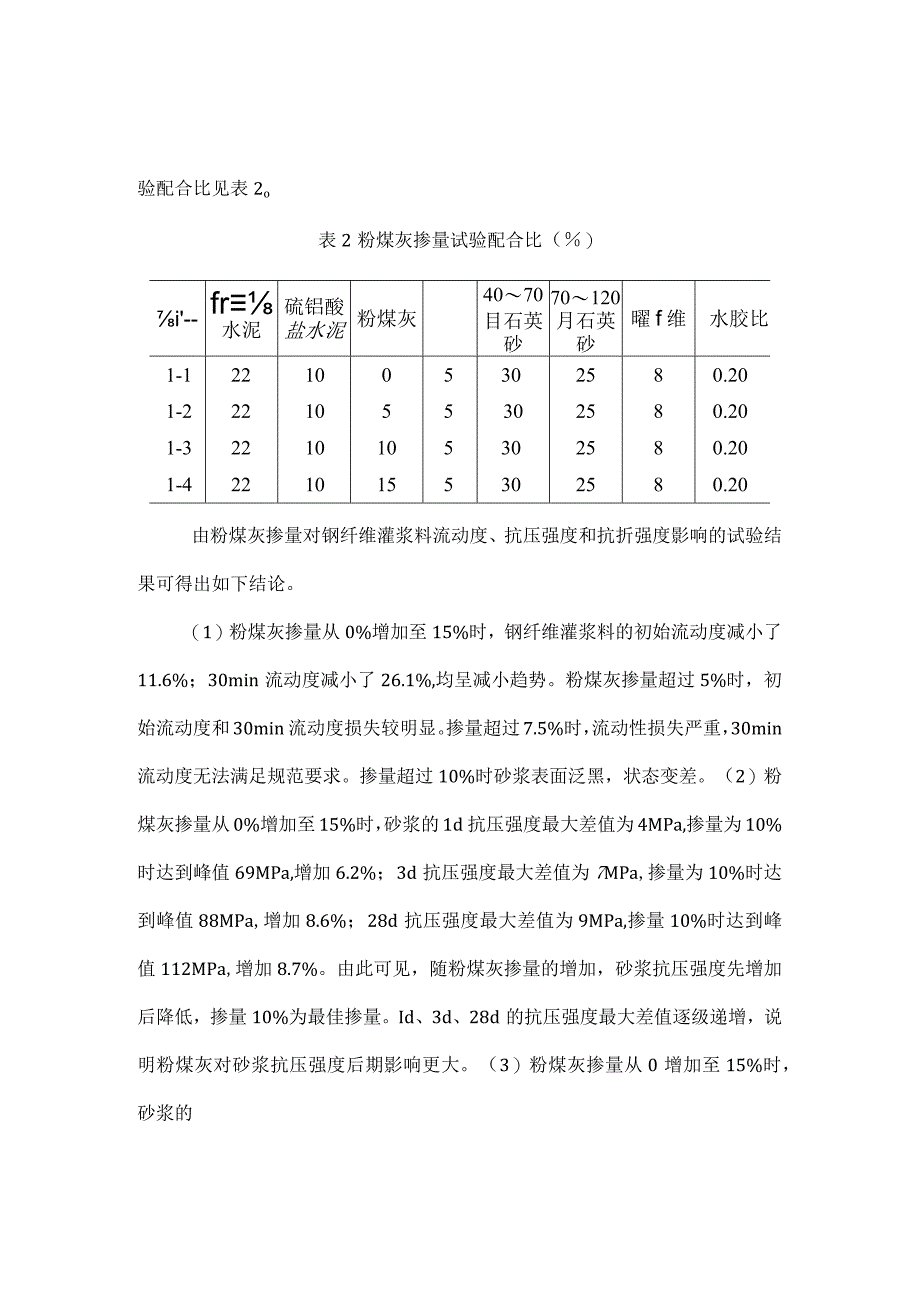 矿物掺合料对钢纤维灌浆料性能影响试验.docx_第3页