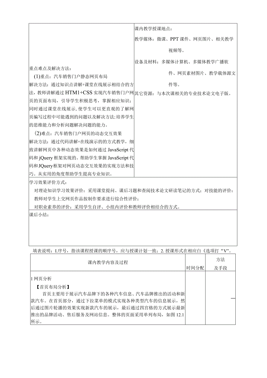 网页设计与制作——JavaScript+jQuery标准教程 教案 第12章 综合实训：开发汽车销售.docx_第2页