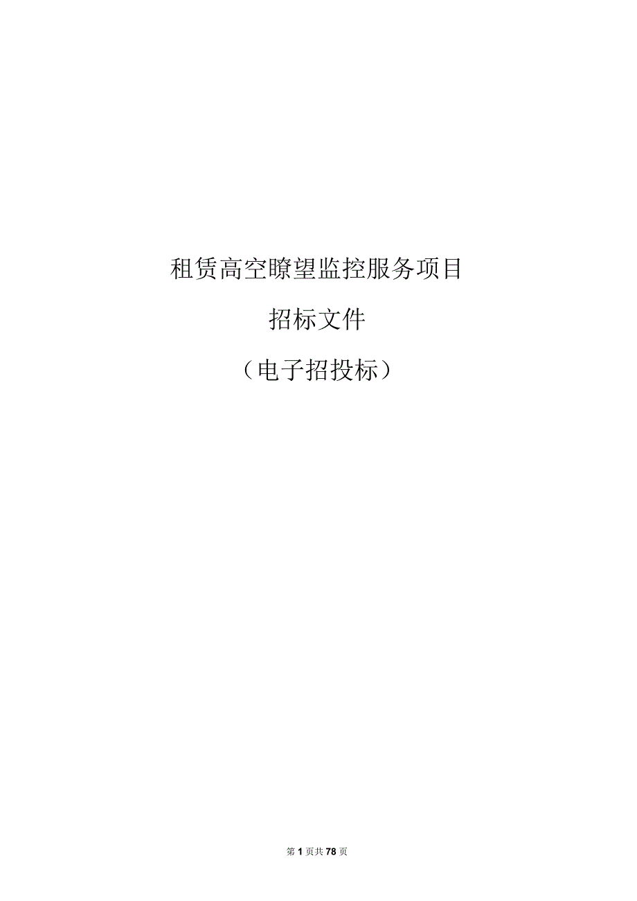 租赁高空瞭望监控服务项目招标文件.docx_第1页