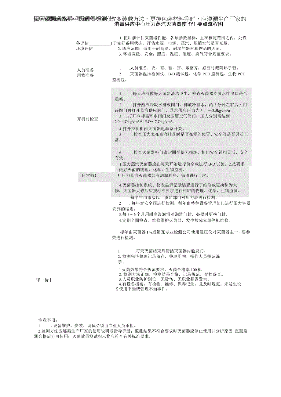 消毒供应中心压力蒸汽灭菌器使用要点流程图.docx_第1页