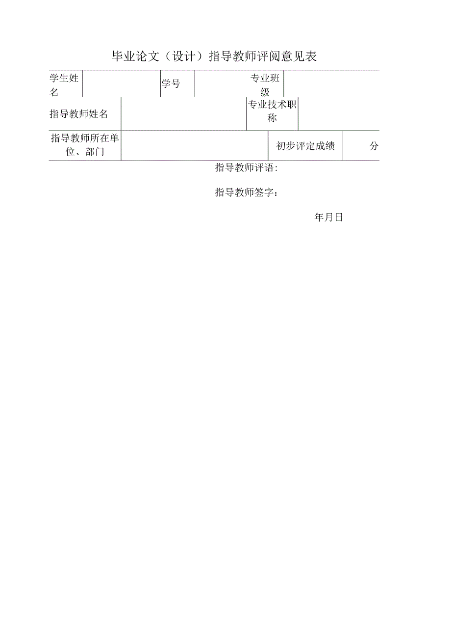 毕业论文(设计)指导教师评阅意见表.docx_第1页