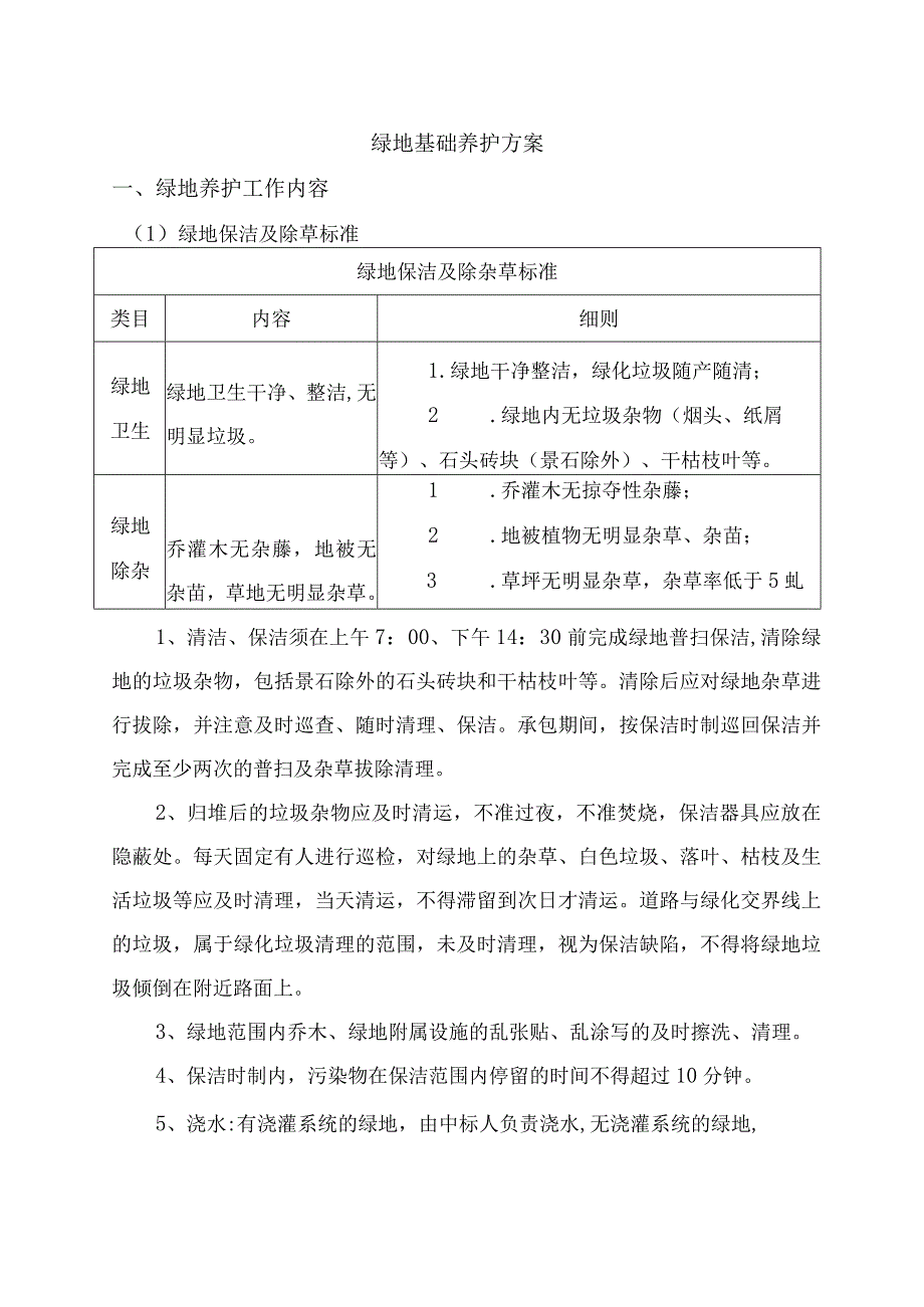 绿地基础养护方案.docx_第1页