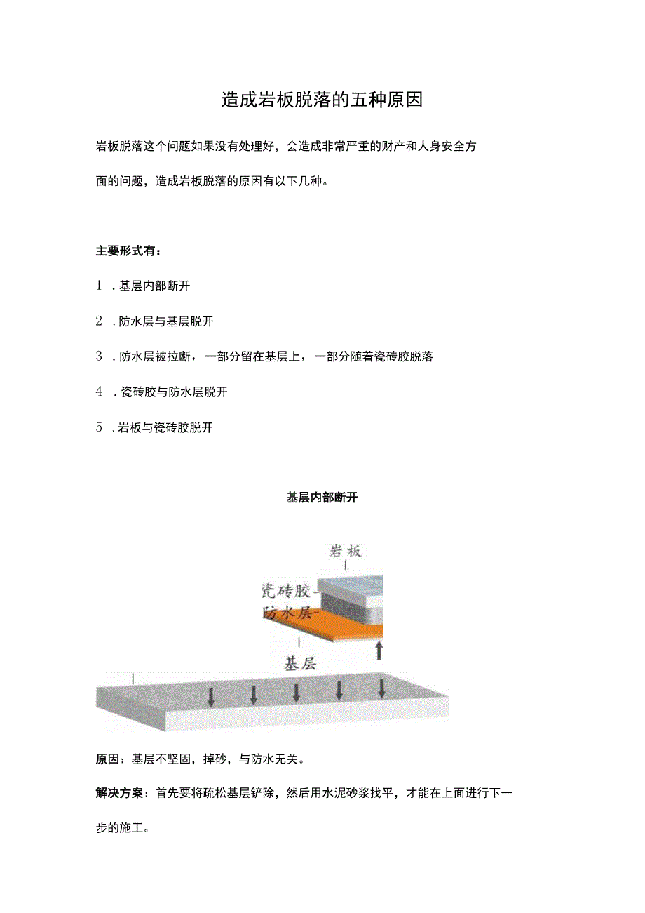 造成岩板脱落的五种原因.docx_第1页