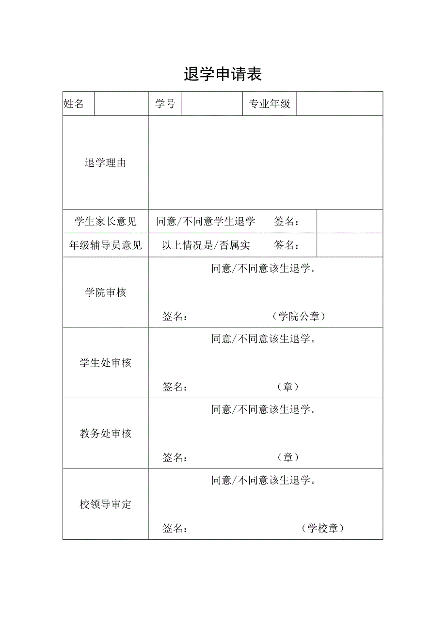 退学申请表模板.docx_第1页