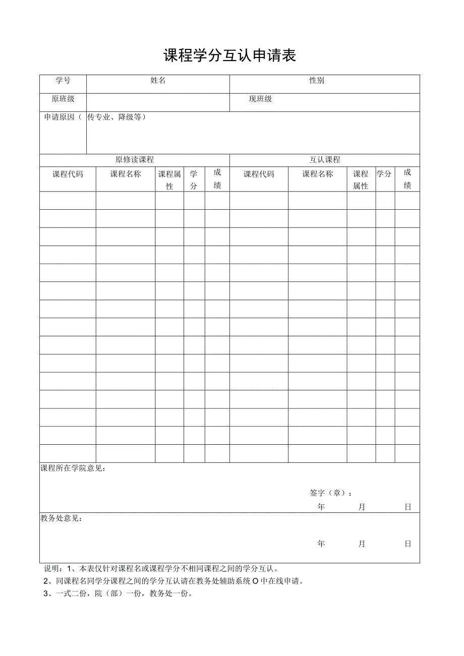 课程学分互认申请表.docx_第1页