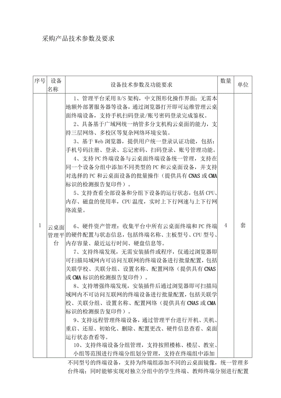 采购产品技术参数及要求.docx_第1页