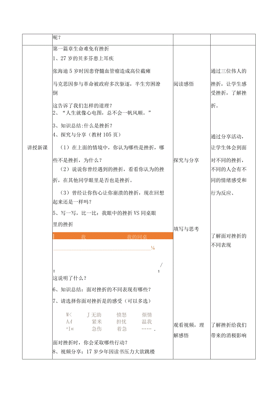 2022版新课标七年级上册道德与法治第九课珍视生命第二课时增强生命的韧性教案.docx_第3页