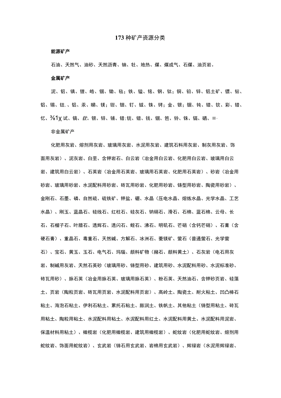 173种矿产资源分类.docx_第1页