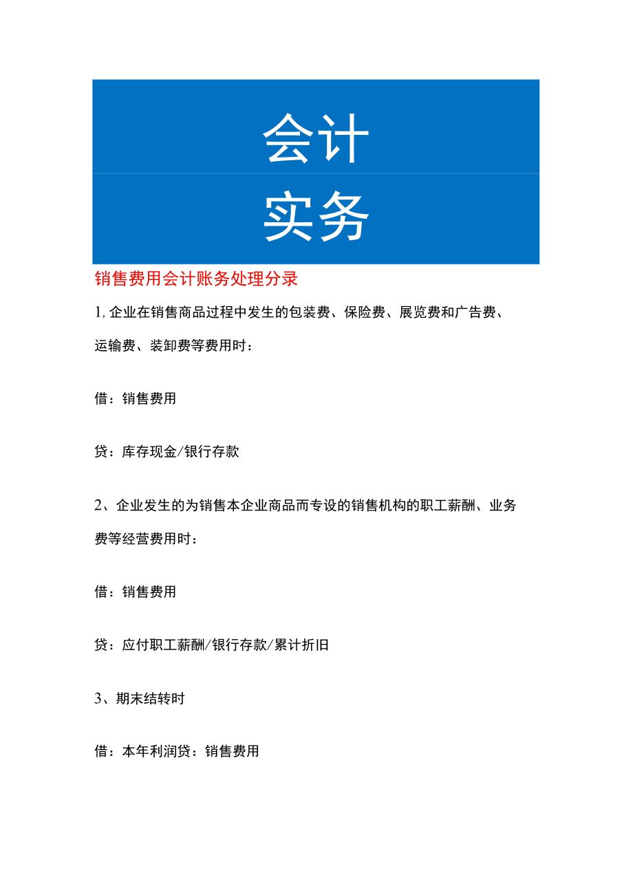 销售费用会计账务处理分录.docx_第1页