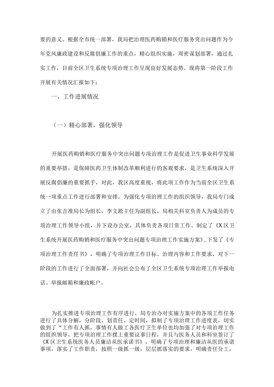 2023年医药领域腐败问题集中整治情况汇报、工作实施方案、工作进展情况总结、自查自纠报告（共6篇）供借鉴选用.docx_第2页