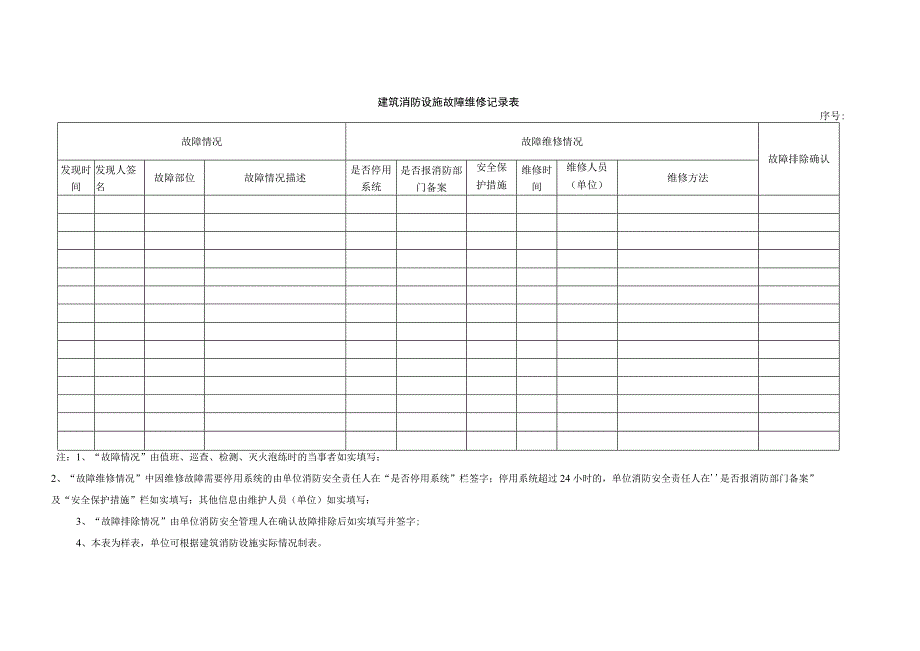 20. 建筑消防设施维护保养和故障维修记录本.docx_第2页