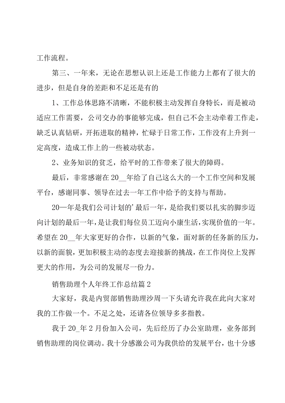 销售助理个人年终工作总结（18篇）.docx_第3页