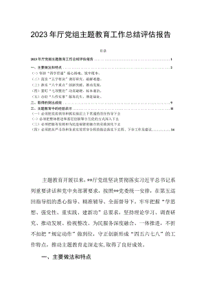 2023年厅党组主题教育工作总结评估报告.docx