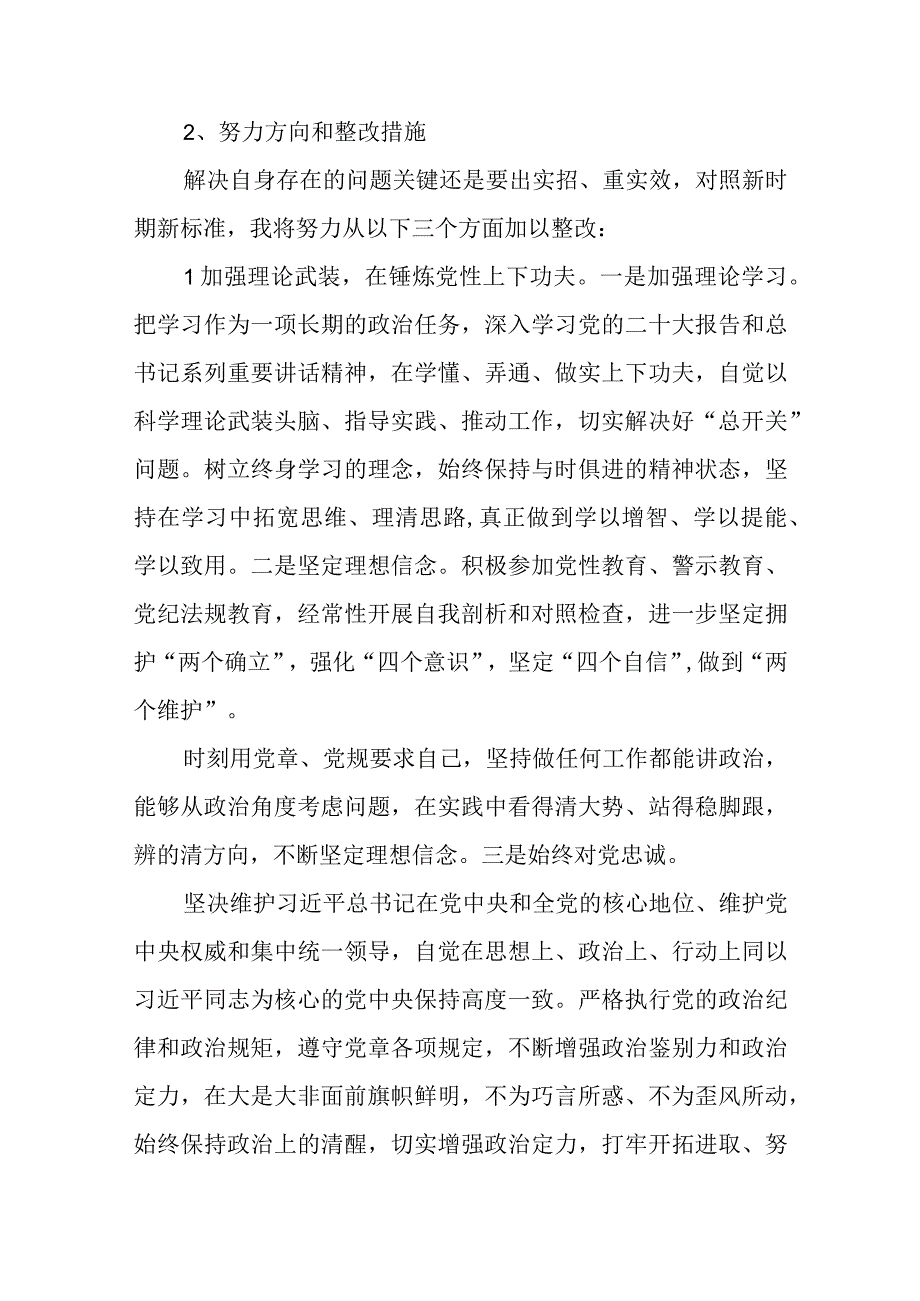 2023年主题教育专题民主生活会查摆检视问题整改措施15条.docx_第2页