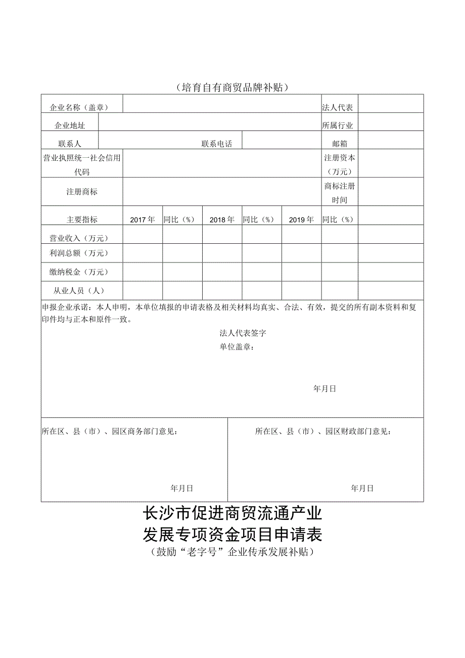 长沙市促进商贸流通产业发展专项资金项目申请表培育打造特色街区补贴.docx_第3页