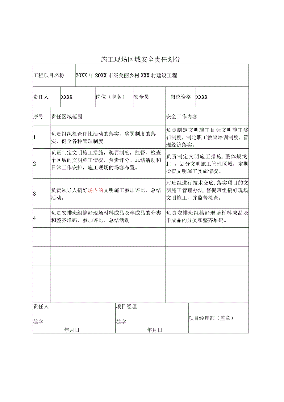 3.4施工现场区域安全责任划分表（封皮、表）.docx_第2页