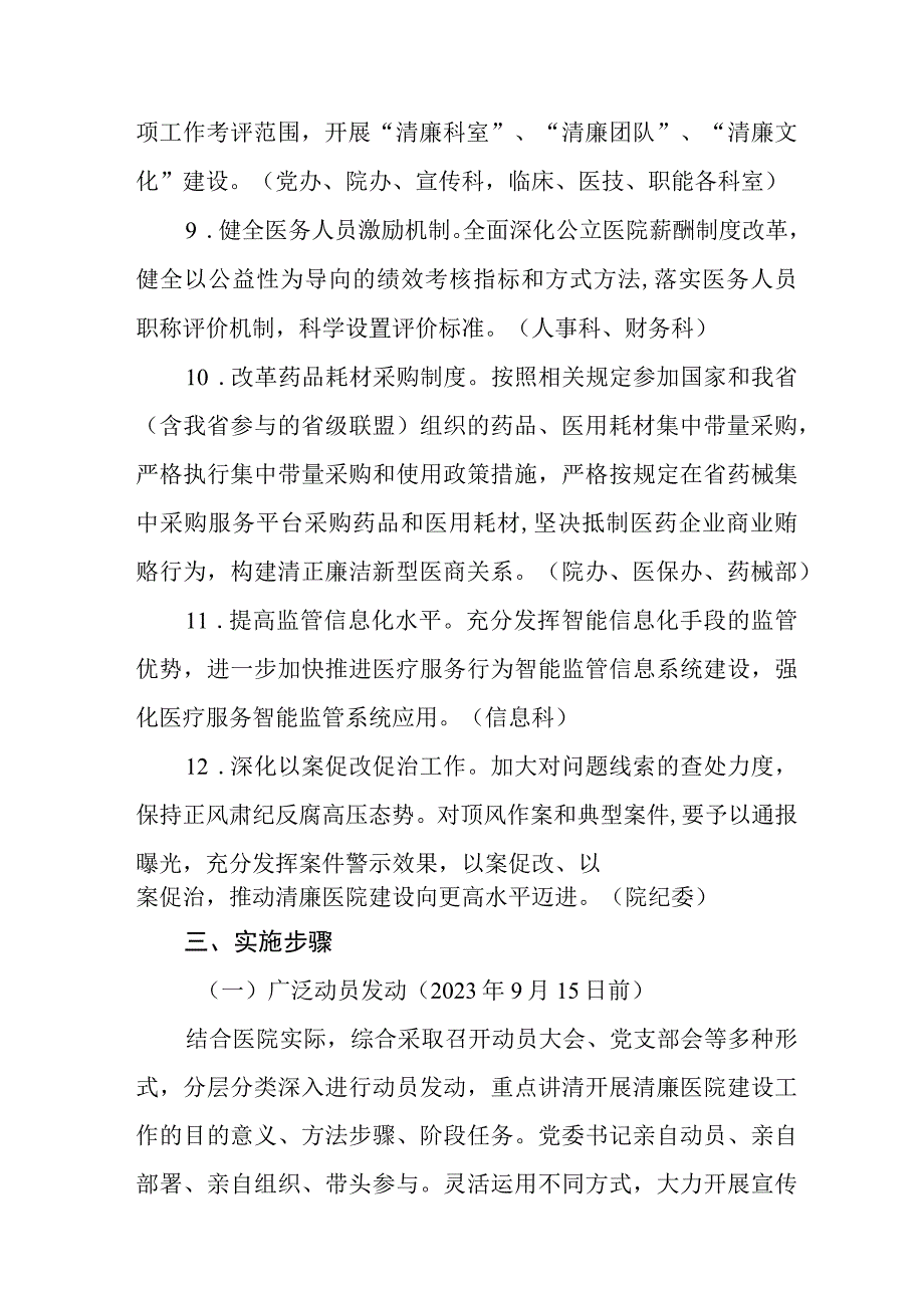 2023年推进清廉医院建设的实施方案五篇.docx_第3页