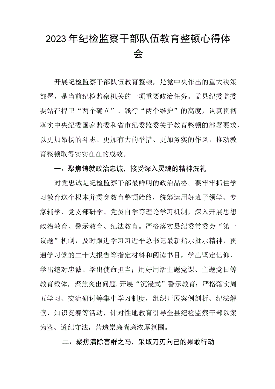 2023年纪检监察干部队伍教育整顿心得体会研讨发言材料十四篇.docx_第3页