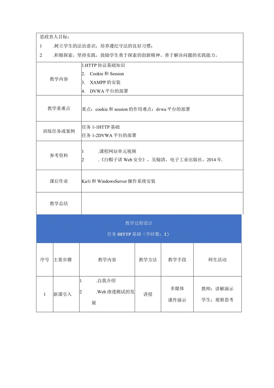 Web渗透测试与防护-单元设计.docx_第2页