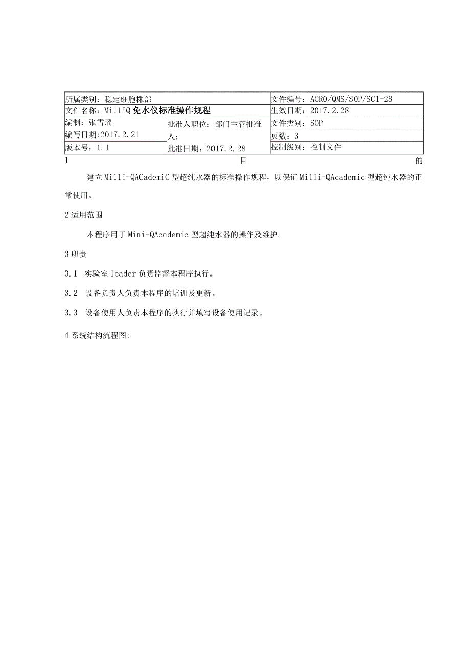 MiLLI Q 纯水仪标准操作规程.docx_第1页