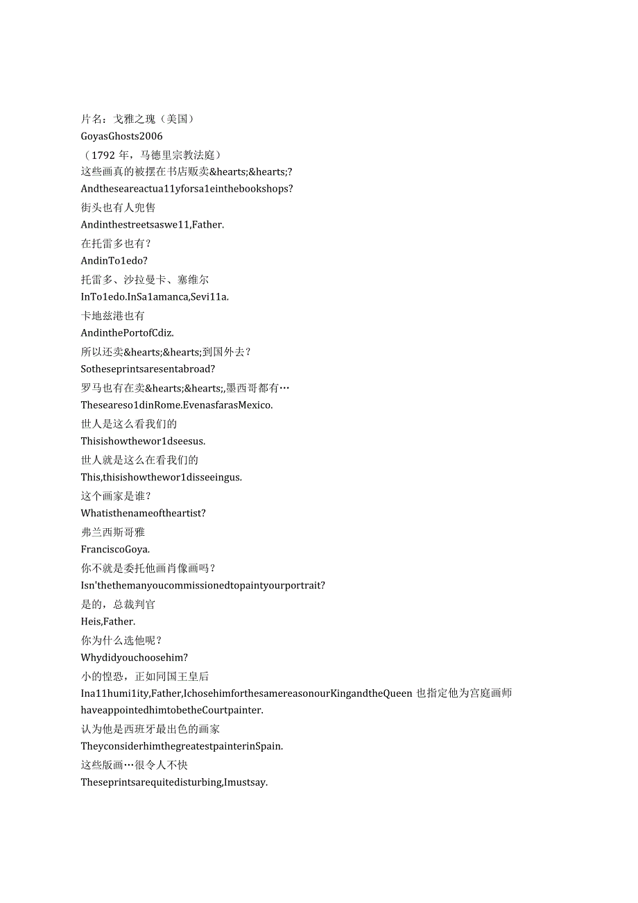 Goya's Ghosts《戈雅之魂（2006）》完整中英文对照剧本.docx_第1页