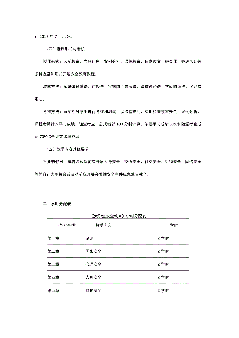 《大学生安全教育》课程教学大纲.docx_第2页