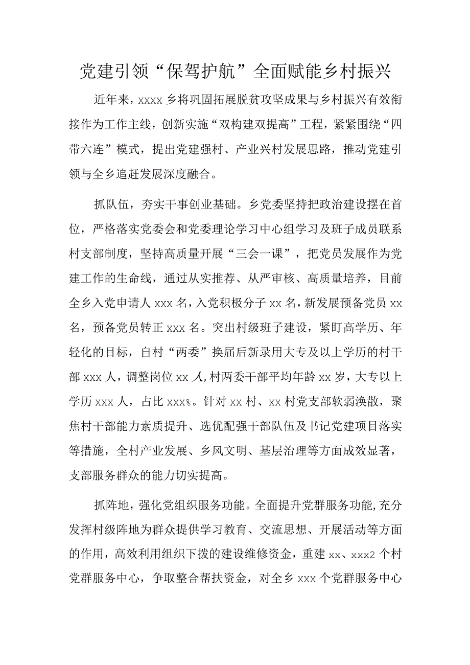 党建引领“保驾护航”全面赋能乡村振兴.docx_第1页