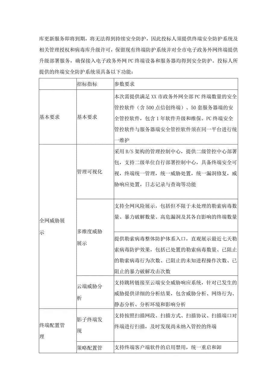 XX市政务外网终端安全防护服务采购需求.docx_第2页