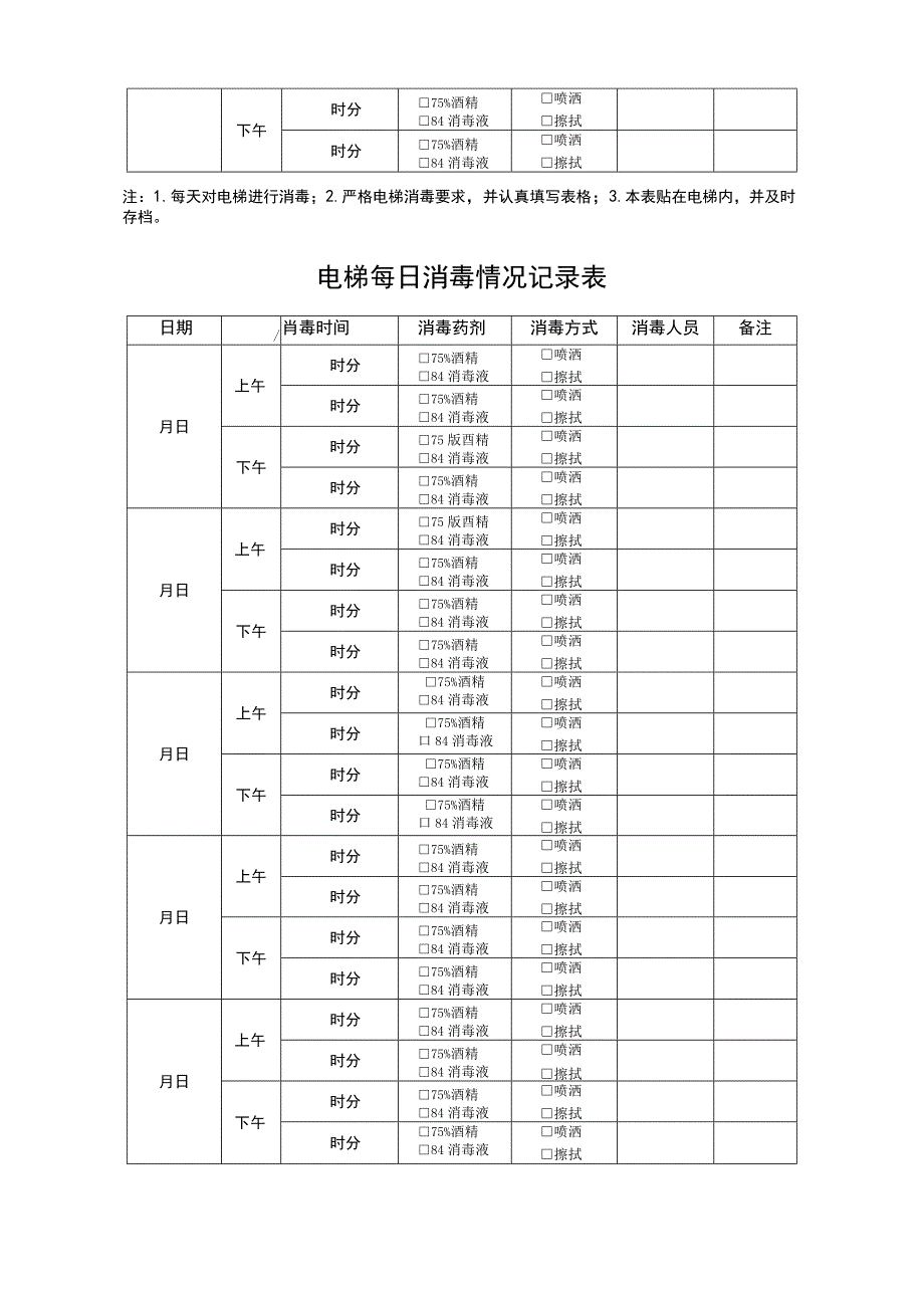 公共场所电梯每日消毒情况记录表.docx_第3页