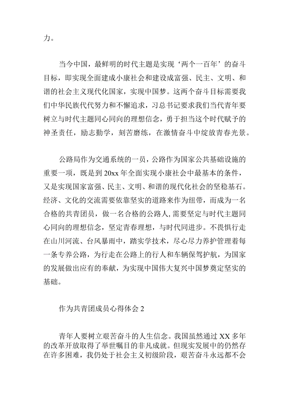 作为共青团成员心得体会五篇.docx_第2页